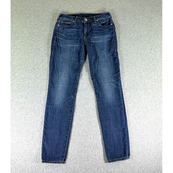 True Religion Women Jeans Blue Tag Size 27 (28x30) Mid Rise Skinny Stretch - Picture 1 of 16